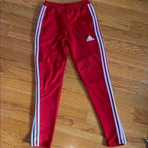 Adidas men’s red tracksuit pants